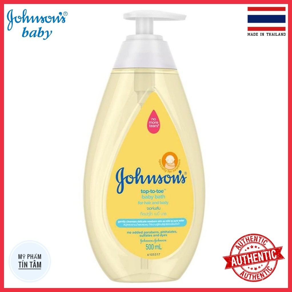 [Thái] Sữa tắm gội cho bé Johnson’s Baby top-to-toe 500ml (màu vàng) - Ngừa rôm sảy