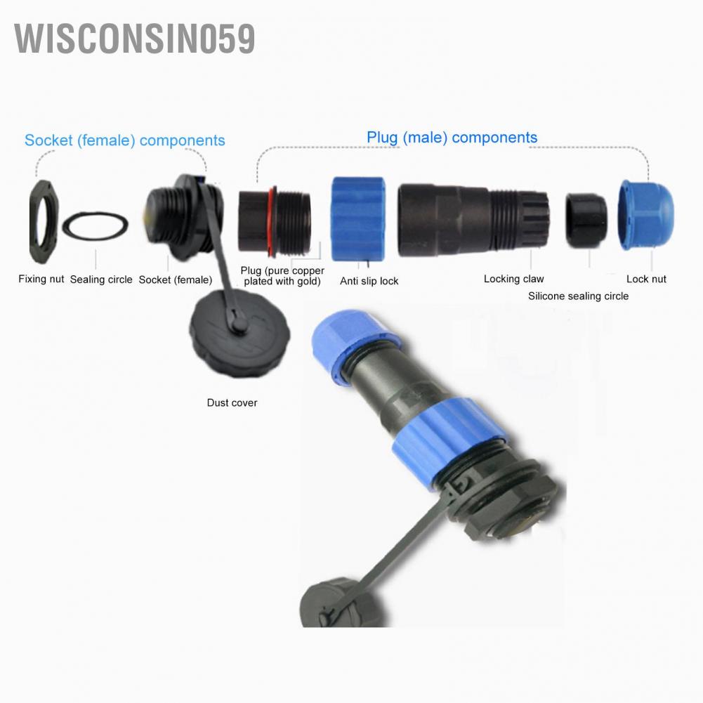 Wisconsin059 Aviation Plug Socket Safe Reliable Oxidation Resistance Durable Compact Connector for Program Controlled Machines