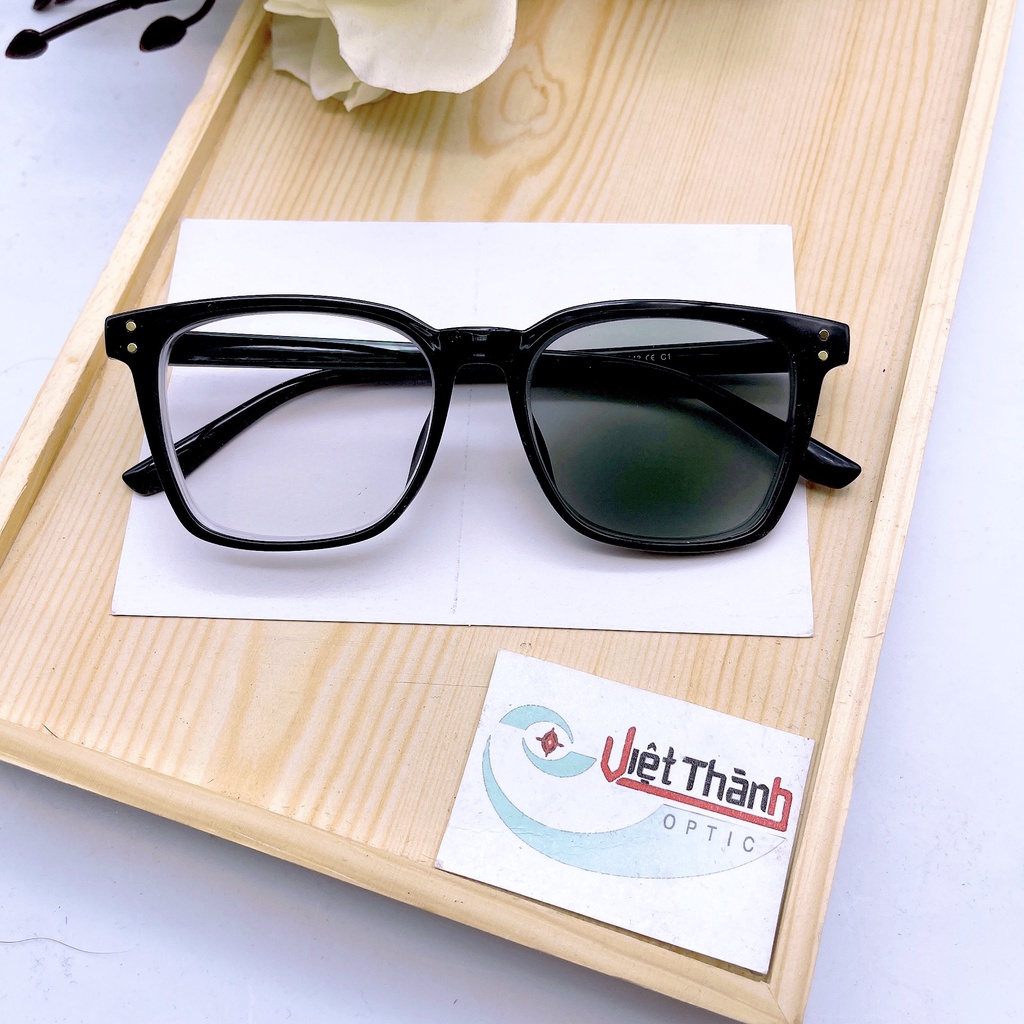 HCM gọng kính cận vuông cho nam nữ bản lớn Hàn quốc chống ánh sáng mắt kính nhựa dẻo lắp được cận viễn loạn VT616