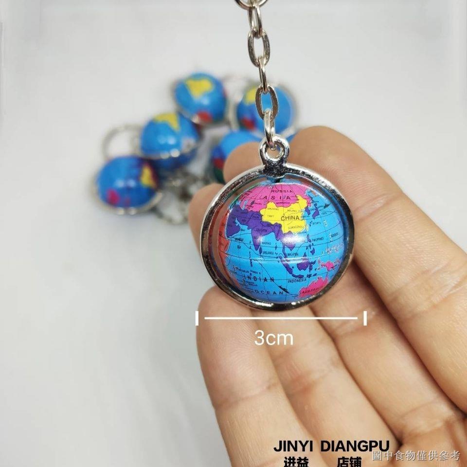 Quả Địa Cầu Pha Lê Mini Xoay Được Dùng Làm Móc Khóa / Trang Sức diy