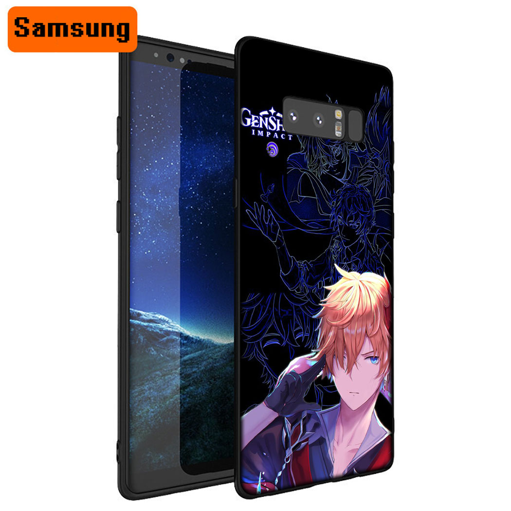 Ốp Điện Thoại Silicon Dẻo Viền Đen Họa Tiết Game Genshin Impact Cho Samsung A8 Plus A9 A10 A10s A20 A30 A20s A20e Xc83