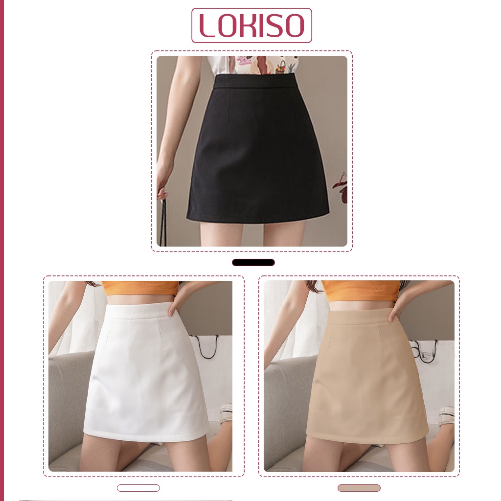 Chân váy chữ a ngắn công sở lưng cao LOKISO CV01