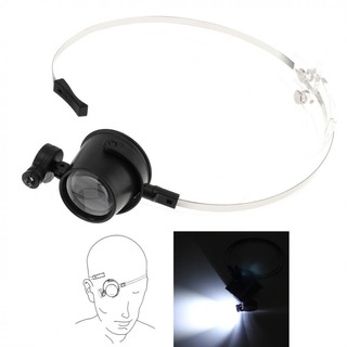 Kính Lúp Phóng Đại 15 Lần Có Thể Điều Chỉnh Kèm Kẹp Mắt Có Đèn led Và Dây Đai Thép Sửa Chữa