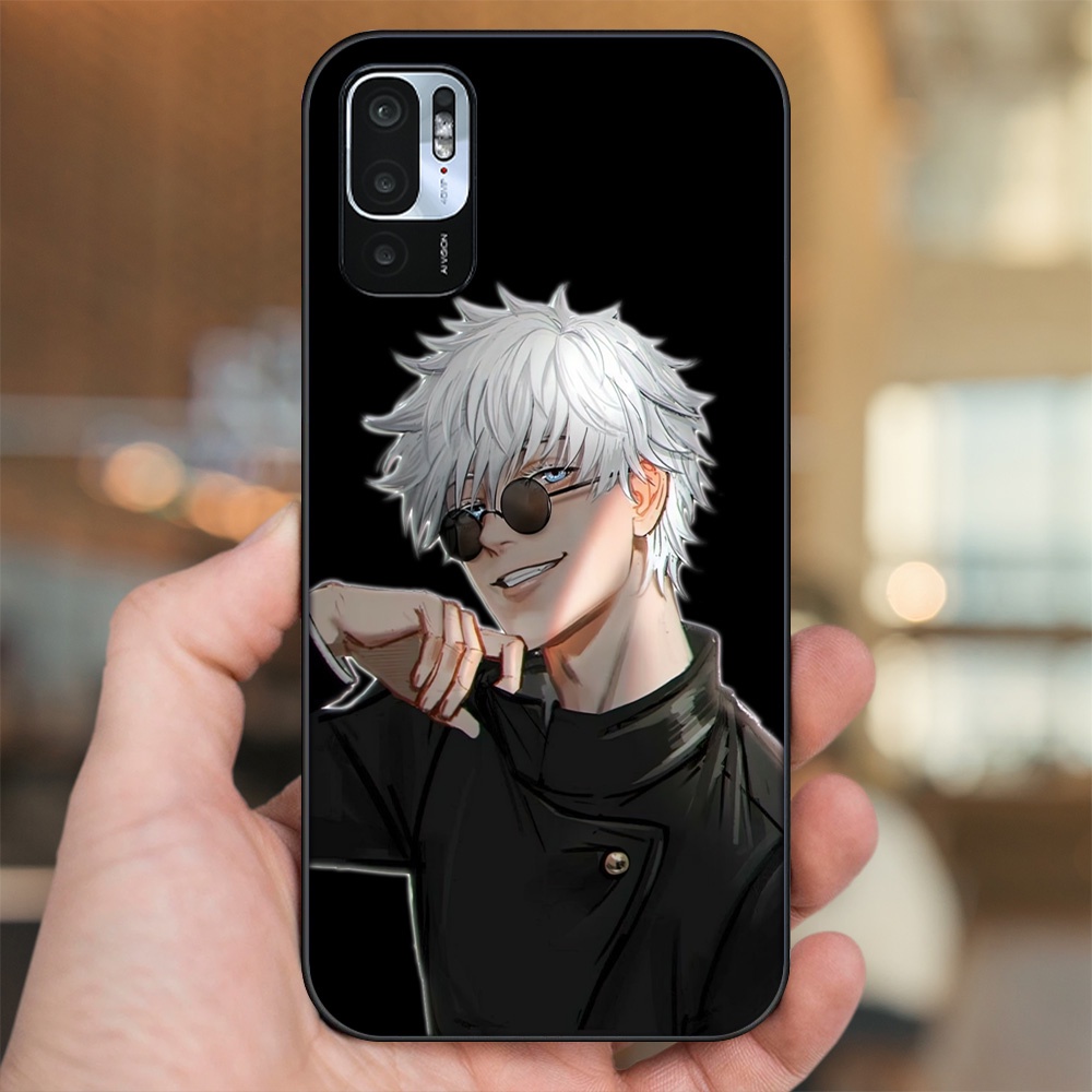 Ốp lưng Xiaomi Redmi Note 10 5G viền đen in hình Satoru Jujutsu Kaisen