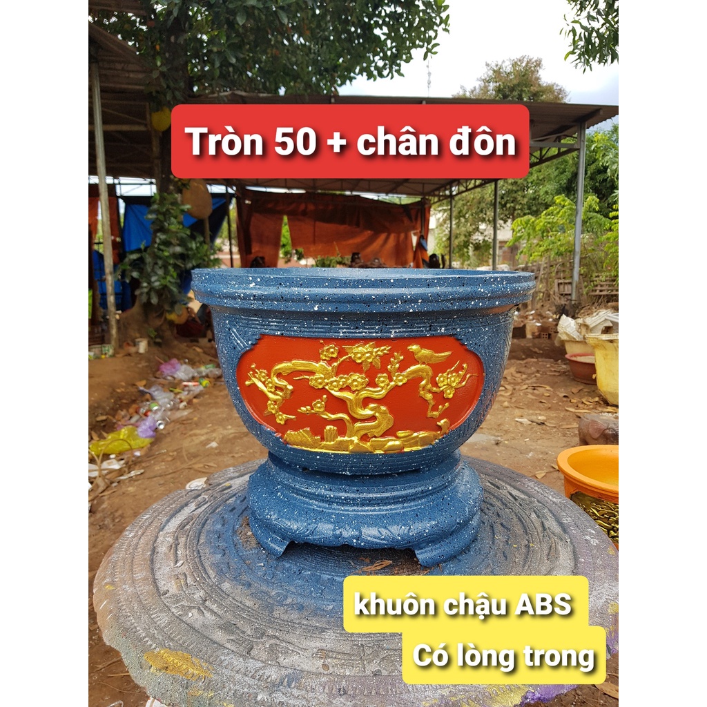 Khuôn đúc chậu cảnh tròn 50 và chân đôn