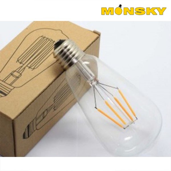 Bóng LED MONSKY Edision cao cấp 4w thủy tinh trong đẹp mắt chuyên dụng cho trang trí