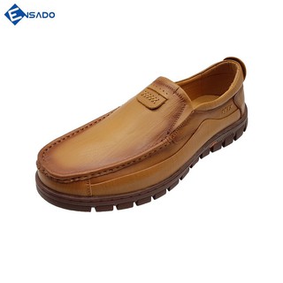Giày lười nam đế mềm giày nam da bò tấm sang trọng cực kỳ êm chân ensado gl5116