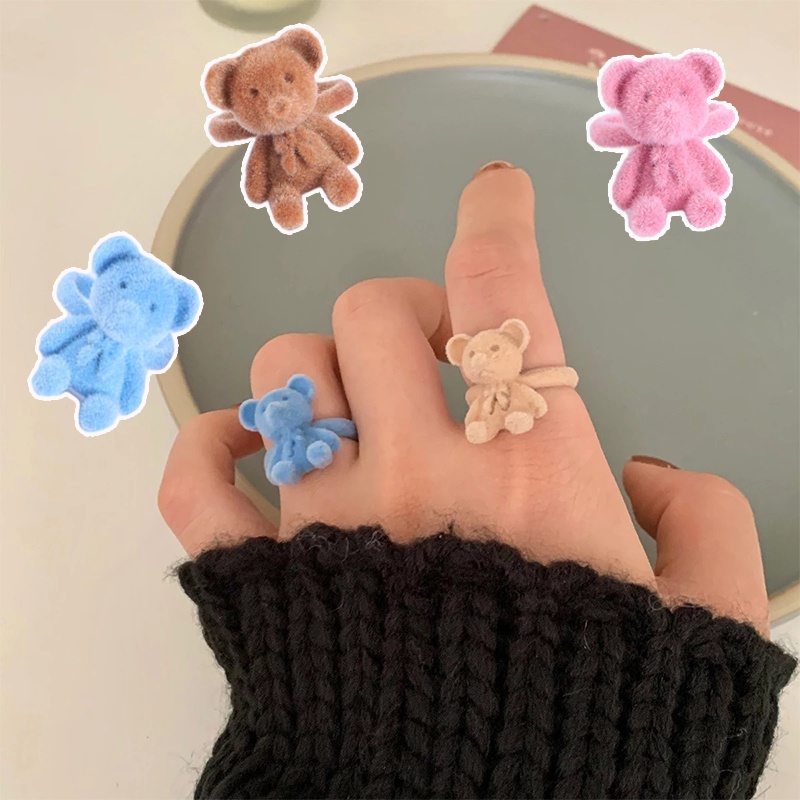 Nhẫn Hở Hình Gấu 3 Chiều Dễ Thương Có Thể Điều Chỉnh