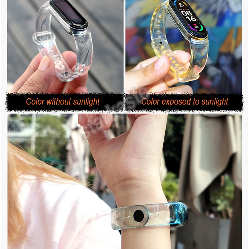 Dây Đeo Trong Suốt Thay Thế Cho Đồng Hồ Thông Minh Xiaomi Mi Band 7 6 5 4 3
