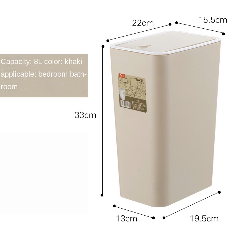 PNL Thùng Rác Nhựa Hình Chữ Nhật Có Nắp Phong Cách Bắc Âu