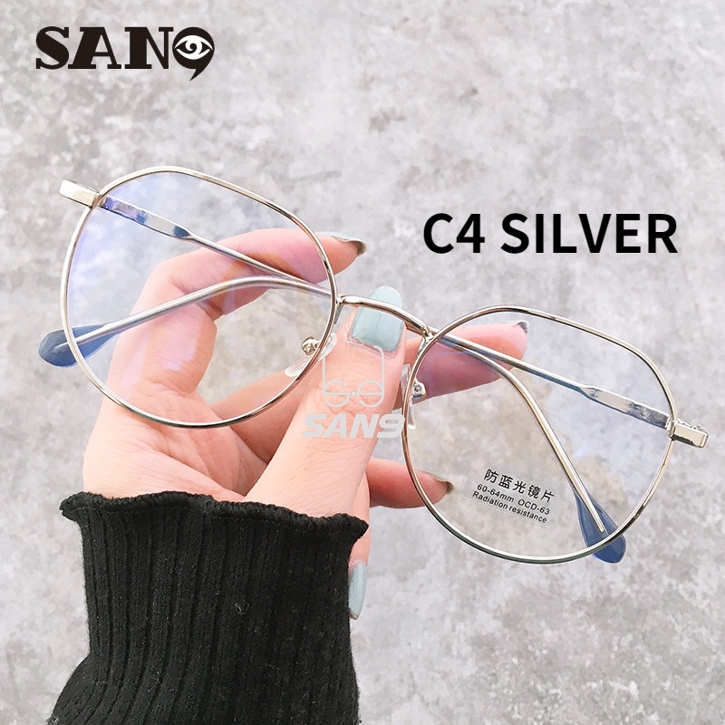 Round Spek Spec Anti Blue Light Blocking Glasses Anti-blue computer metal frame Women Eyeglasses cermin mata