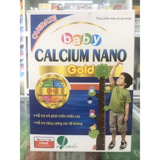 Overate baby Calcium Nano Gold - 4 vỉ x 5 ống x 10ml - Hỗ trợ phát triển chiều cao, tăng cường sức đề kháng