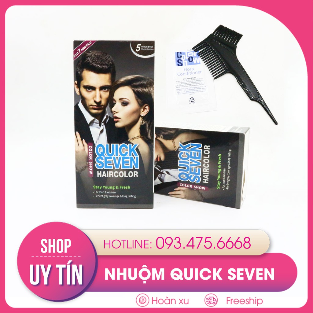 [PHỦ BẠC] Nhuộm phủ bạc cao cấp QUICK SEVEN, nguyên liệu thảo dược không gây kích ứng, chỉ cần 7 phút cho 1 lần nhuộm