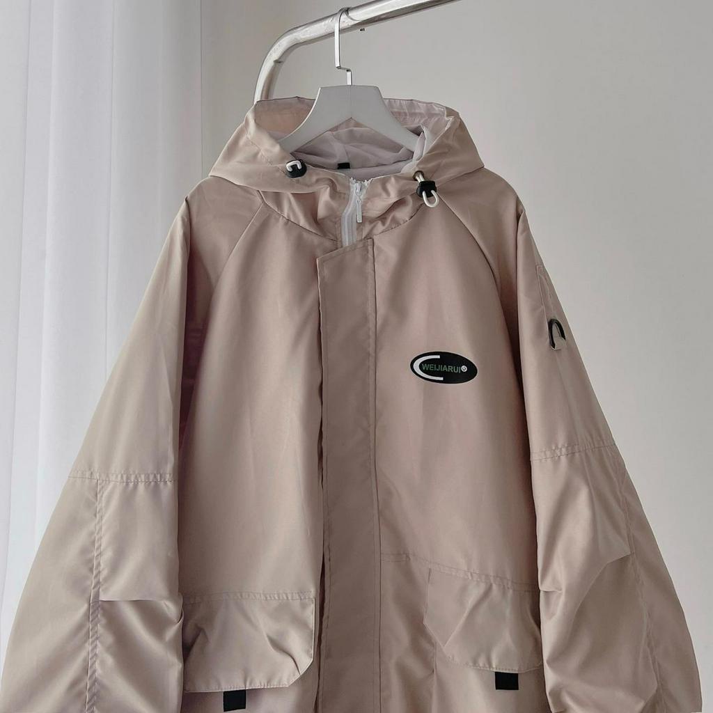 [sẵn] Áo Khoác Dù Tanazi Dài Tay Form Rộng Unisex Vải Dù 2 Lớp Chữ In WEIJI 2 Màu (ảnh thật tại shop) Tanazi Closet