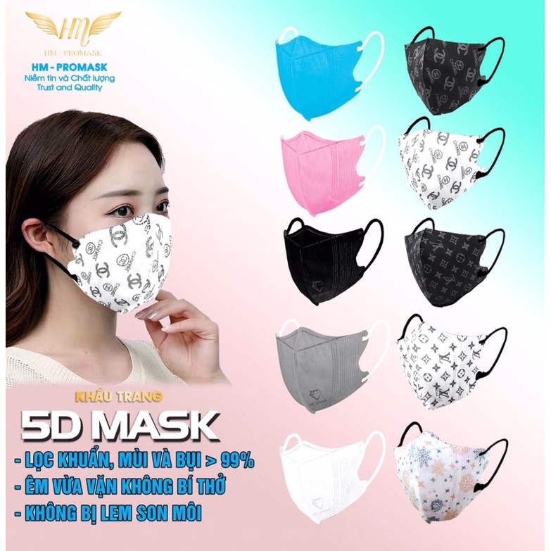 Khẩu trang 5D mask HOÀNG MINH, 1 hộp 10cái
