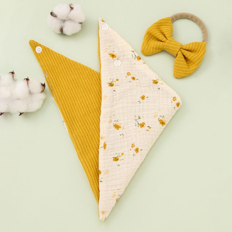 Yếm Ăn Vải Cotton Thấm Hút Tốt Cho Bé