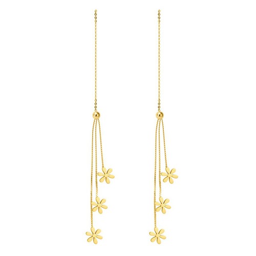 Bông Tai Chuỗi Hoa Dài Titan Ko Han Rỉ TT 3646