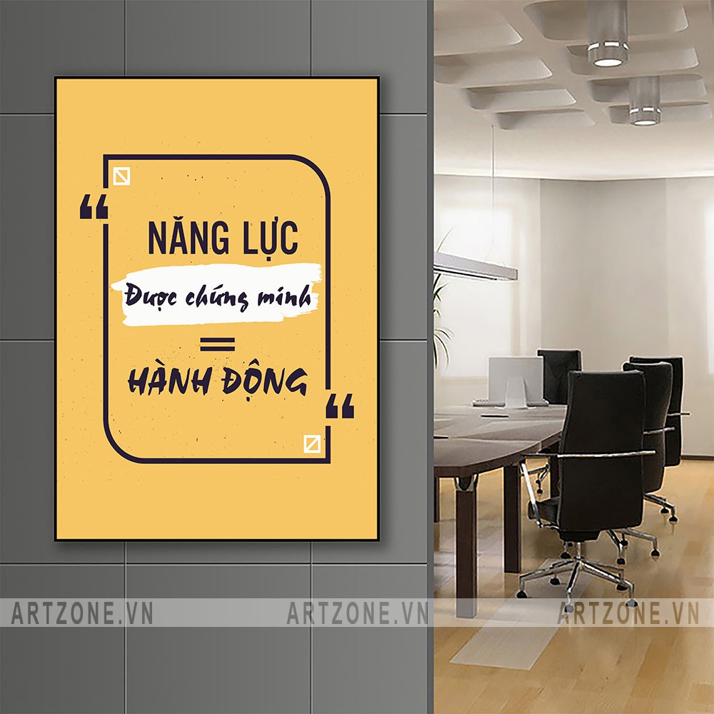 Tranh động lực Cao cấp Năng lực được chứng minh bằng hành động