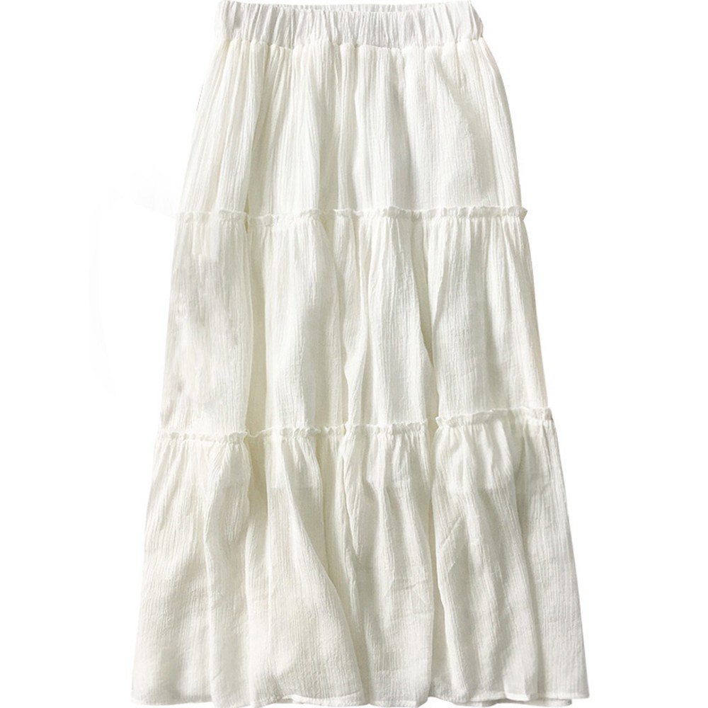 Chân váy trắng xòe dài Hàn Quốc chất mỏng nhẹ nhàng - Kèm ảnh thật | BigBuy360 - bigbuy360.vn