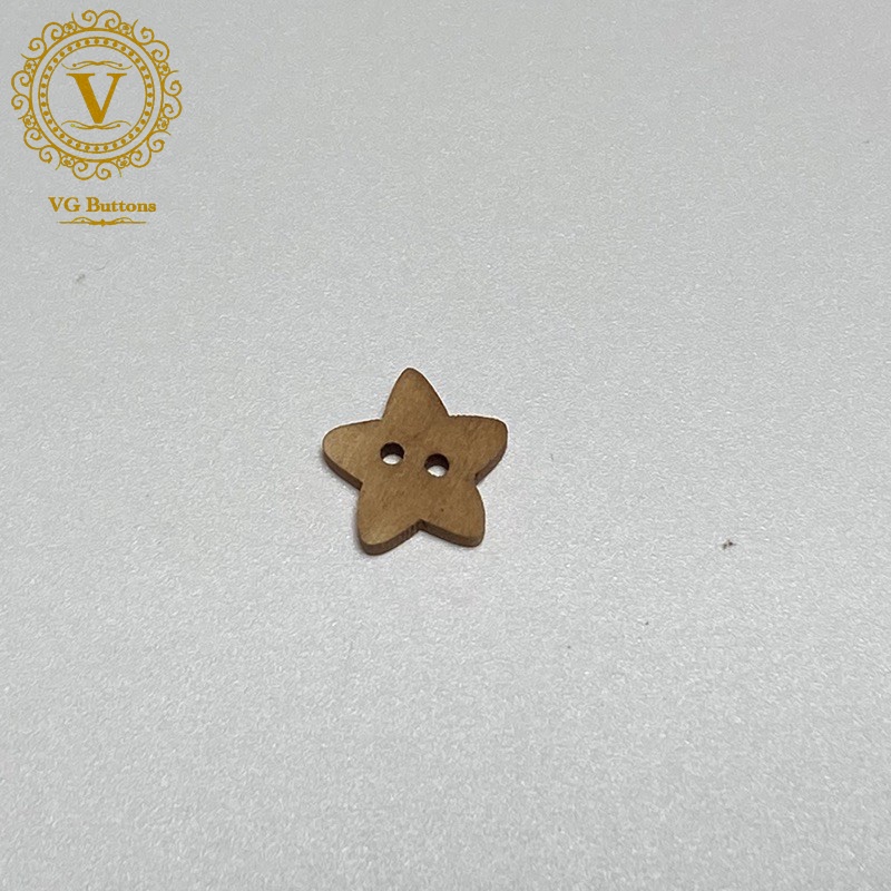 Cúc gỗ, nút gỗ handmade, hình ngôi sao, hình trái tim loại 2 lỗ