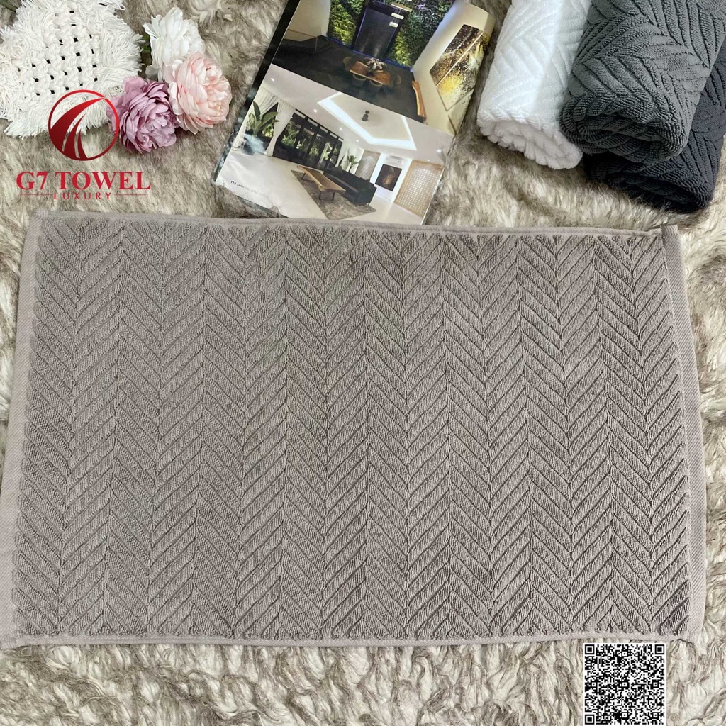 Thảm chân xương cá MOTTA FM250, 100% cotton nguyên sinh, kích thước 45 x 65 cm, 250 gram