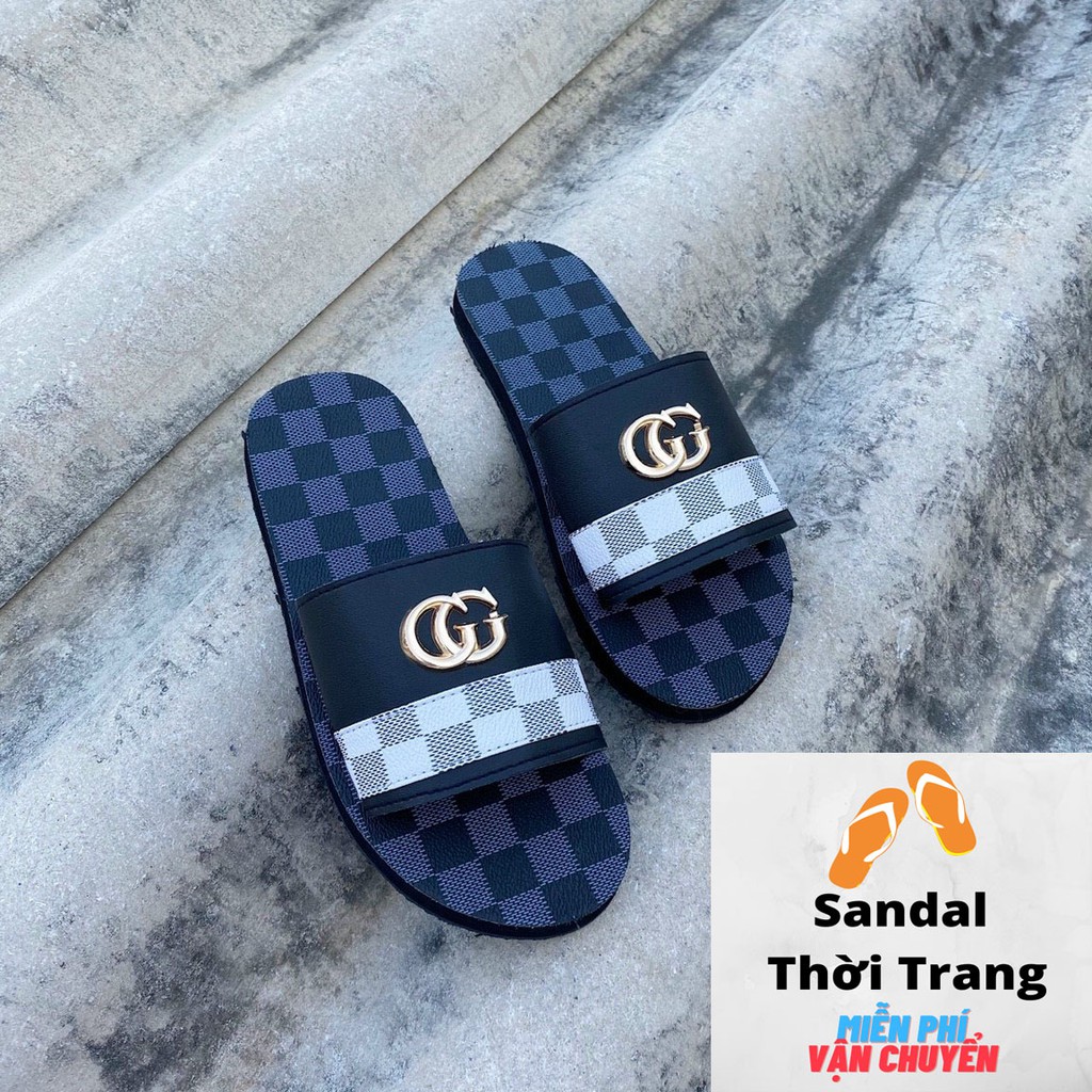 Dép cặp nam nữ, SANDALTHOITRANG Dép quai ngang nam nữ, Đế Ô vuông full size 30-44