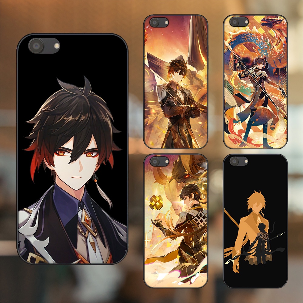 Ốp lưng Oppo A83 viền đen in hình Zhongli Genshin Impact