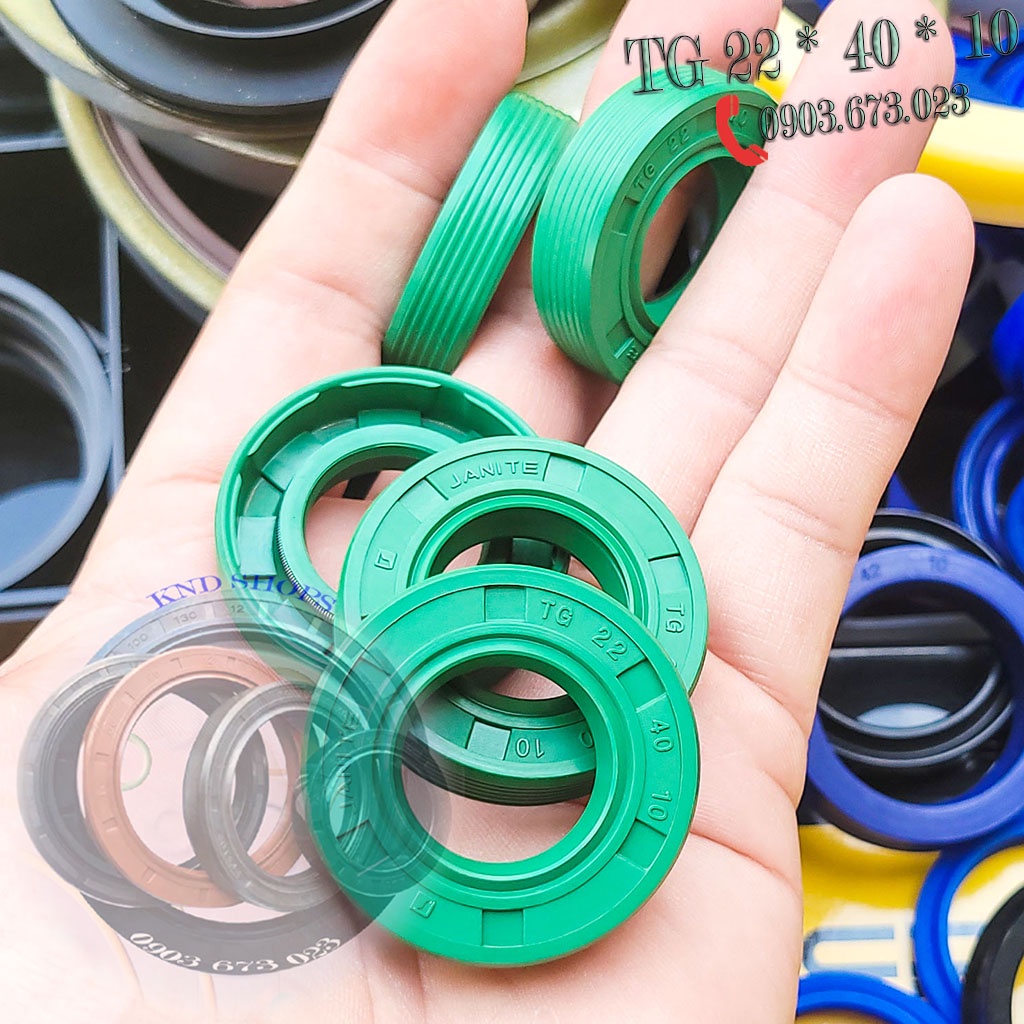 Phốt chặn dầu (nhớt, bụi) nhông hộp giảm tốc Janite TG 22*40*10, Phớt chặn dầu dẫn động trục cơ xe máy 2 thì | KND Shops
