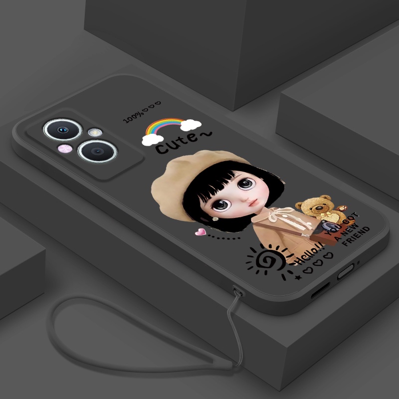 Ốp Điện Thoại tpu Dẻo Họa Tiết Cô Gái Đội Nón Beret Cho oppo RENO 7 RENO 7pro RENO 7Z RENO 7se RENO 8 RENO 8pro