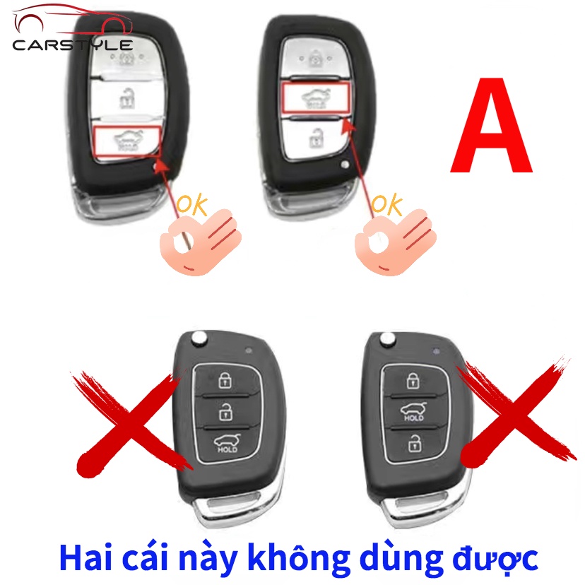 Vỏ bọc chìa khóa xe hơi bằng kim loại cho HYUNDAI ACCENT/KONA/SANTAFE 2020/ELANTRA/TUCSON