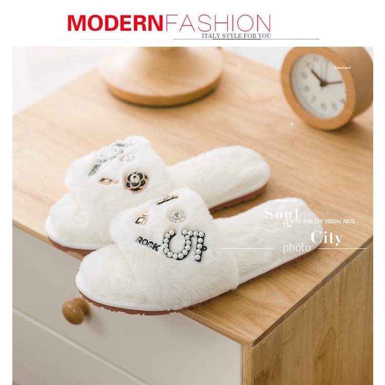 Dép lông mang trong nhà cho nữ