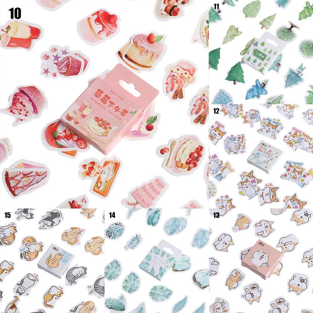 Set 45 Sticker Dán Trang Trí Sổ Lưu Niệm Hình Dáng Độc Đáo