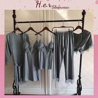  Đồ Ngủ Lụa Set 5 Món Cao Cấp QC - Her sleepwear
