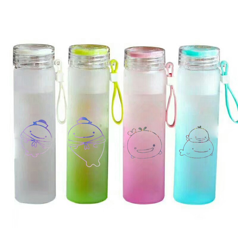 Bình nước màu loang jinbeisan BNML12 bình nước hologram cá voi thần tượng 500ml