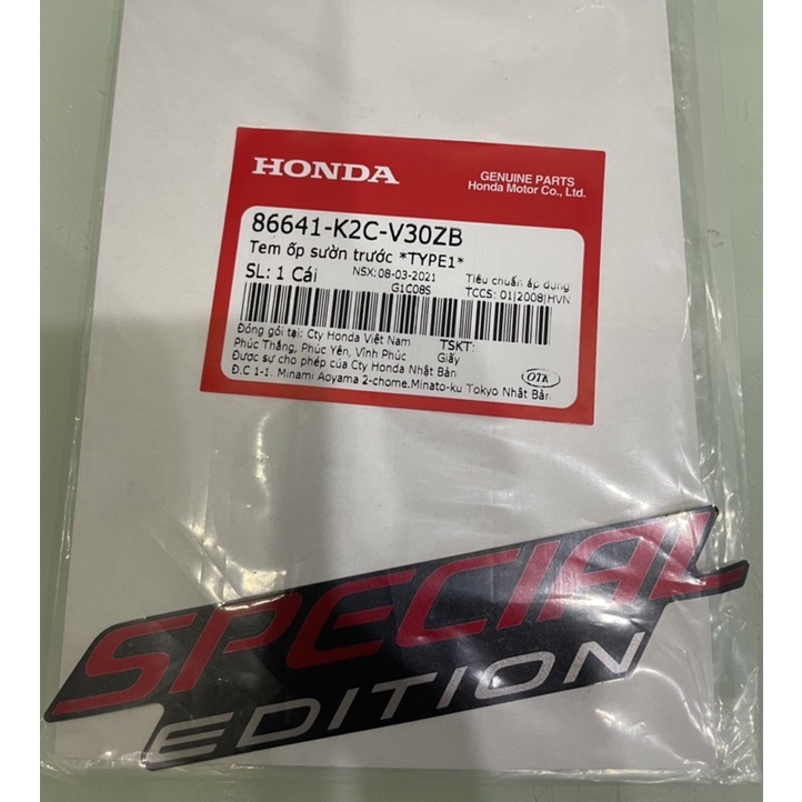 tem special edition chính hiệu honda giá 1 bên chính hiệu honda