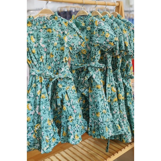 Váy bé gái JANIE AND JACK hoạ tiết hoa - FLORAL FAUX WRAP DRESS