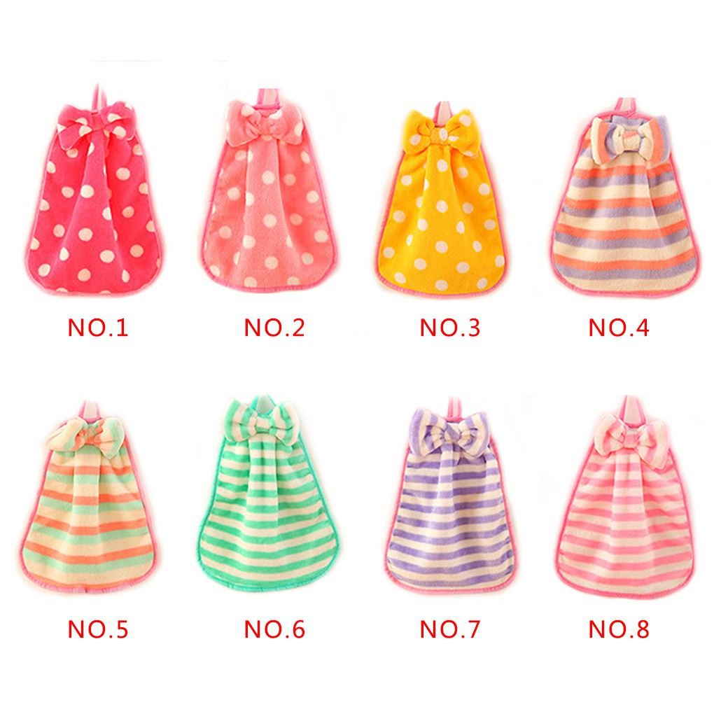 Multi-striped Bow Towel Absorbent Coral Velvet Cloth Towel