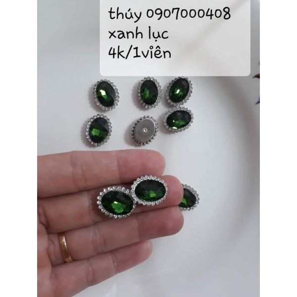 Set 10 viên đá oval viền xoàn