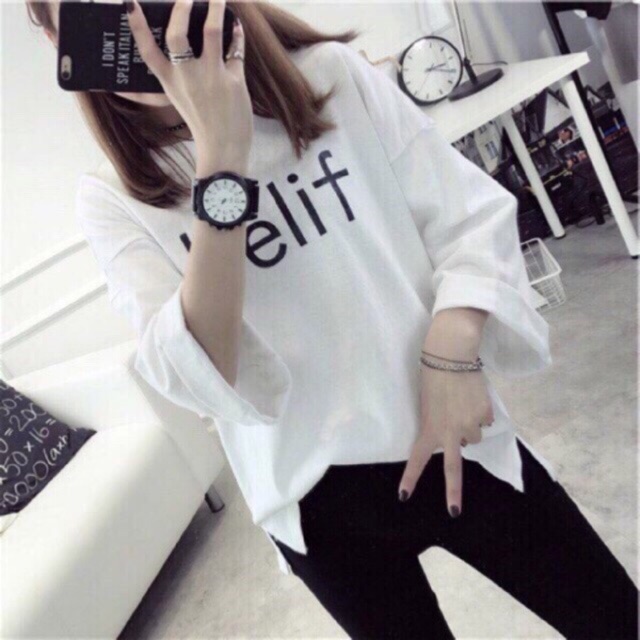 Áo tay lỡ form rộng nam - nữ Unisex