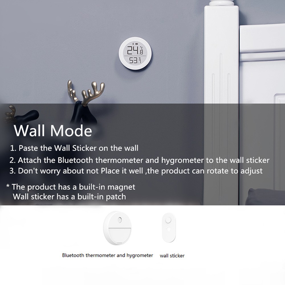 Xiaomi Youpin Đồng hồ đo độ ẩm   ClearGrass hỗ trợ ứng dụng ghi nhớ dữ liệu 30 ngày thông qua Bluetooth