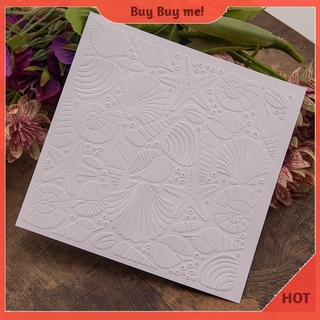 Conch Shell Print DIY Scrapbook Plastic Embossing Template Folder Stencil