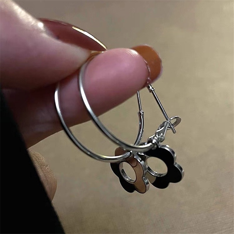 Khuyên Tai Kim Loại Hình Bông Hoa Xinh Xắn Dành Cho Nữ 191192Bông Tai Mạ Bạc 925 Thiết Kế Đơn Giản Phong Cách Hàn Quốc