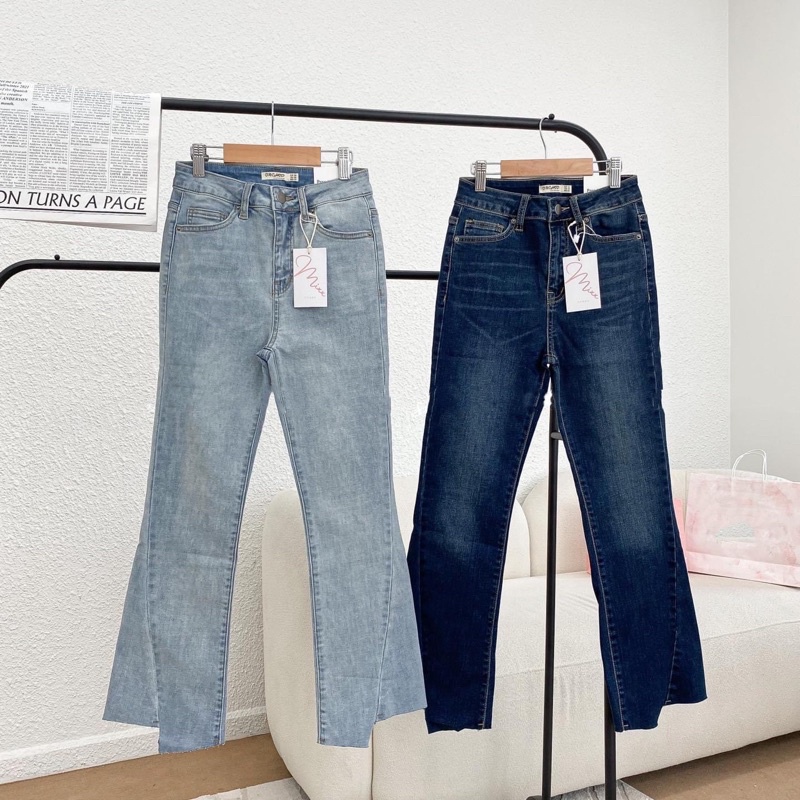 Quần Jeans Loe Lai Cắt Kiểu Xéo Hot Trend 2022 Xuất Xịn - Quần Bò Ống Loe