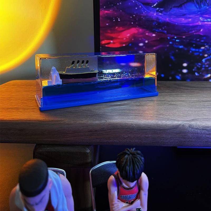 Đồng Hồ Cát Dạng Lỏng Trang Trí Nội Thất Hình Tàu Thủy