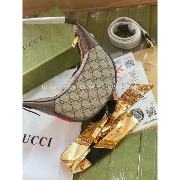 TÚI XÁCH G.C OPHIDIA DÁNG KẸP NÁCH - TẶNG KHĂN LỤA