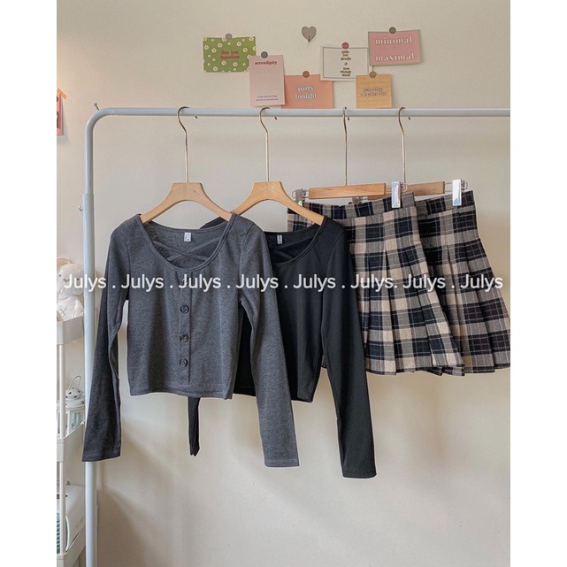 SET áo tăm kèm chân váy tennis dạ JULYS STORE (ảnh shop chụp kèm video cận chất)