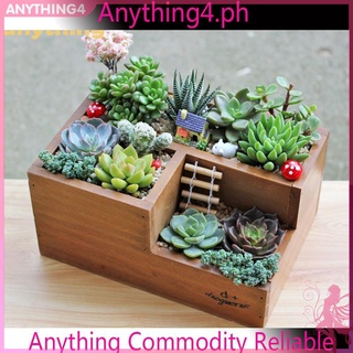 Chậu hoa bằng gỗ trang trí phong cách retro