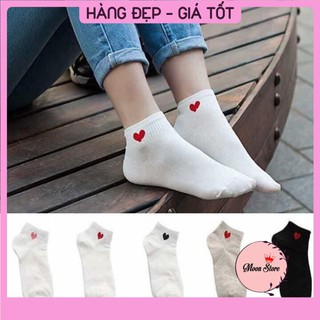 Tất cổ ngắn nữ in trái tim Hottrend- hàng xuất Nhật