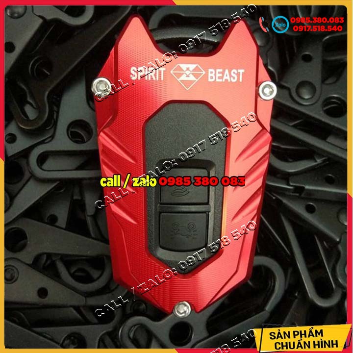 🛵 COMBO ỐP CNC KÈM MÓC KHÓA SPIRIT BEAT CHÍNH HÃNG CHO CHÌA SMARTKEY AB, LEAD, VISION, VARIO - MẪU V2 🛵