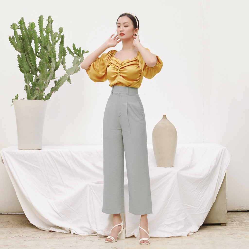 MINT PANT - Quần tây xanh xám ống suông